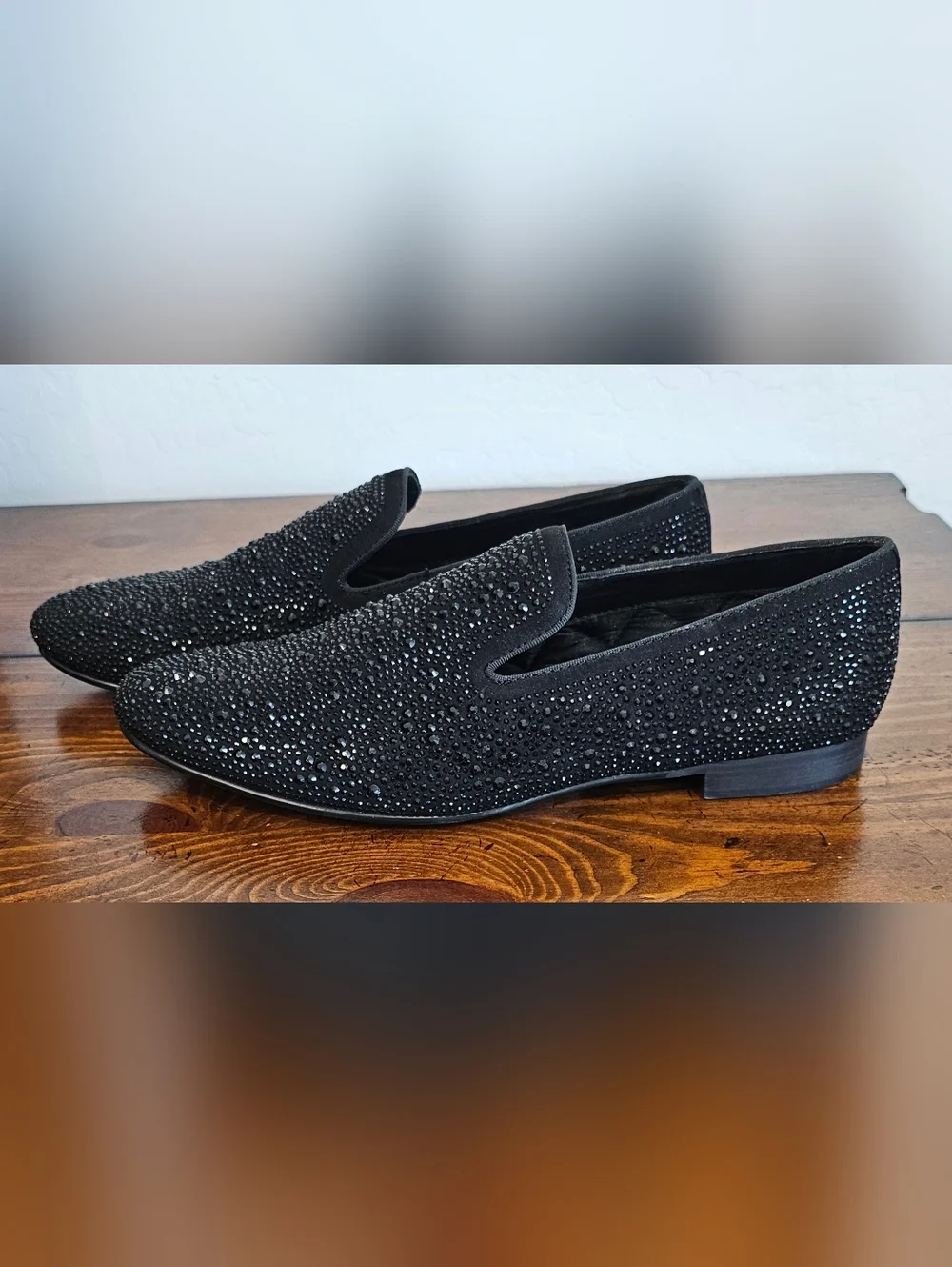 Steve Madden Black Rhinestone Slip-On Loafers/Shoes Men Sz 8, 9 10.5 & 11.5 NWOB